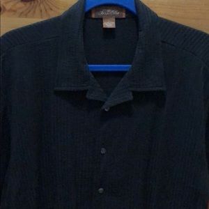 Clear Out! Men’s Tasso Elba short Sleeve Ribbed Button Down